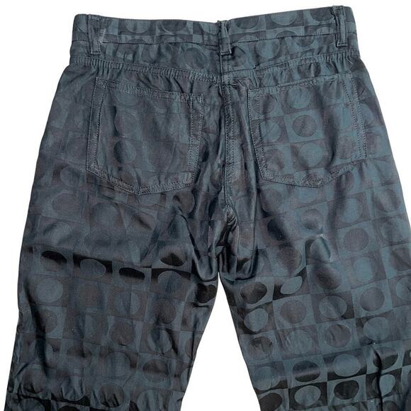 Elie Tahari Vintage Tone on Tone Circles Black Trouser Pants Size 4P Petite - Picture 6 of 12